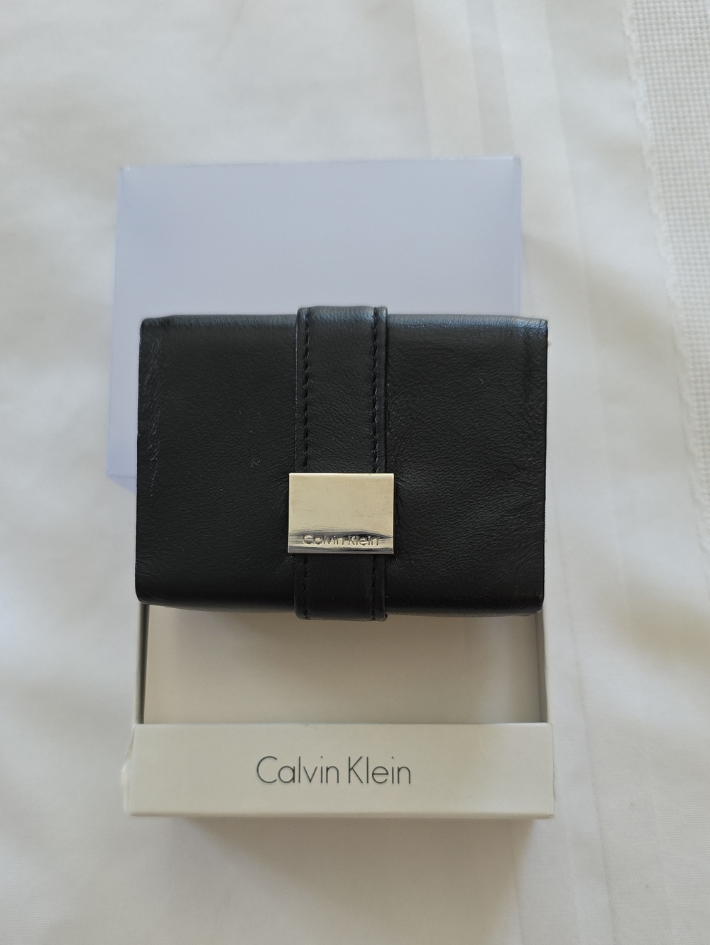 Leather Calvin Klein Black Double Lipstick Holder with Mirror New With Tags Y2K